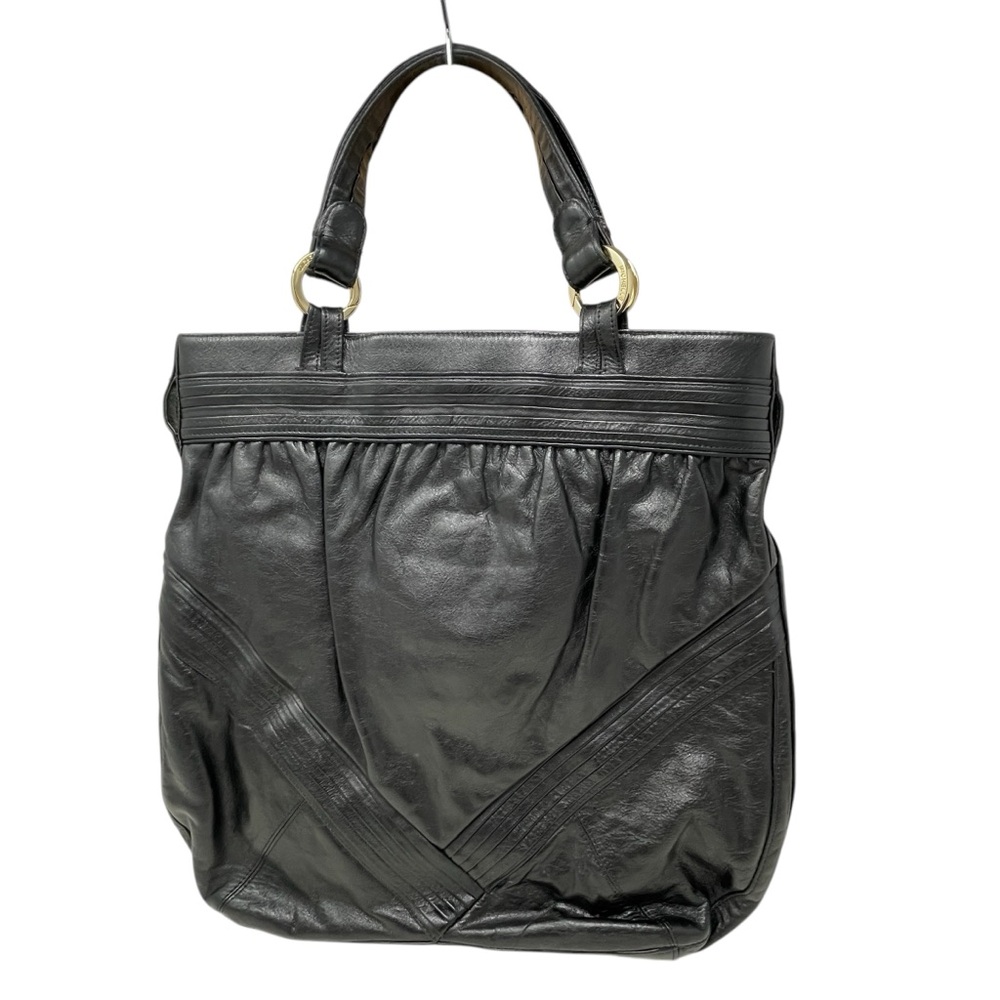 RARE! Michelle Vale Black Leather Tote Bag NWOT